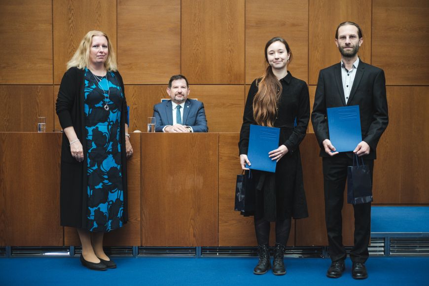 Martina Klocková a její školitel Tomáš Řiháček.