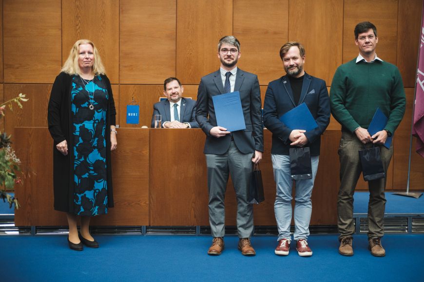 Dan Řezníček, jeho školitel David Václavík a konzultant Radek Kundt.