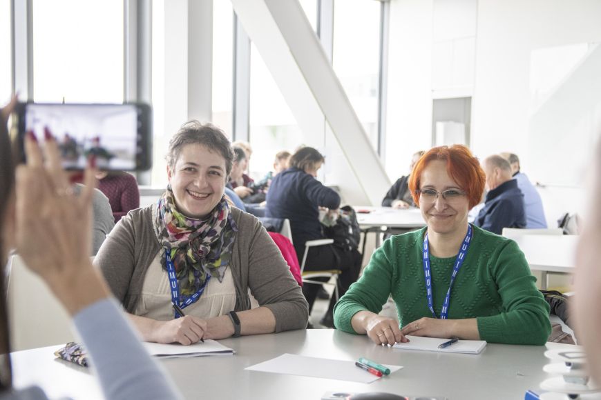 Teachers and administrators from the Ukrainian Catholic University in Lviv.