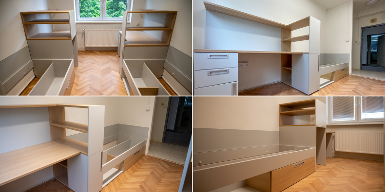 Rekonstruované pokoje a prostory kolejí Mánesova. 