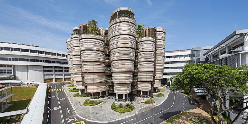 Jedna z ikonických staveb Singapuru posledních let. Learning Hub na Nanyang Technological University.