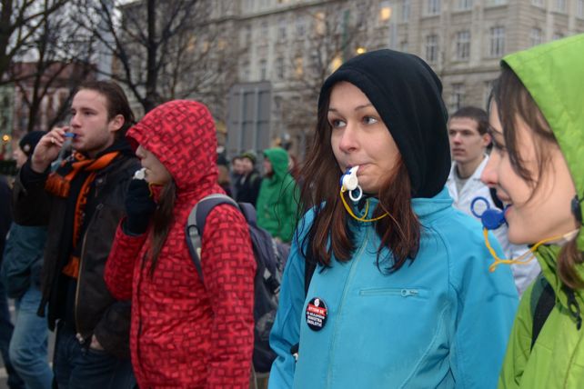  Brněnský protestní pochod studentů proti návrhům reformy vysokých škol se uskutečnil v rámci Týdne neklidu. Foto: Martin Kopáček.