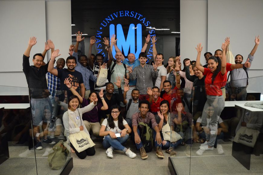 Setkání zahraničních studentů, kteří na MU přijeli studovat přes program Erasmus Mundus.