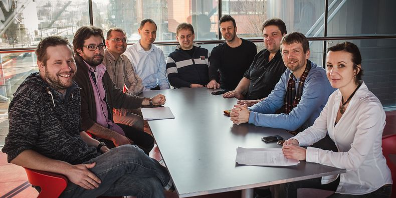 Zleva: Vítězslav Bryja, Lukáš Trantírek, Jiří Damborský, Pavel Plevka, Karel Říha, Richard Štefl, Martin Anger, Lumír Krejčí a Štěpánka Vaňáčová.