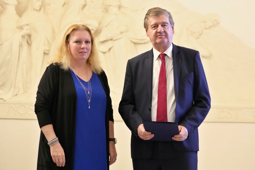 Josef Janyška s prorektorkou Šárkou Pospíšilovou