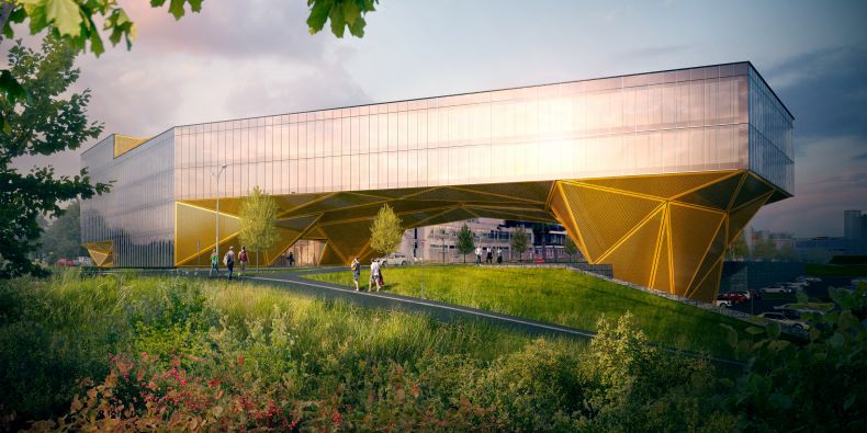 Vizualizace simulačního pracoviště pro Lékařskou fakultu MU, která vyrůstá v bohunickém kampusu Masarykovy univerzity.