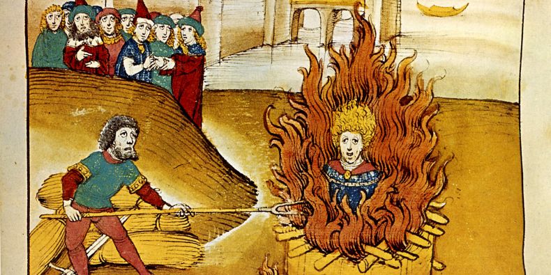 Zobrazení upálení Mistra Jana Husa ze Spiezer Chronik.