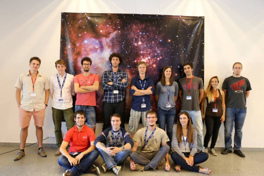 Vladimír Domček (above in the middle) with his colleagues at the ESA.