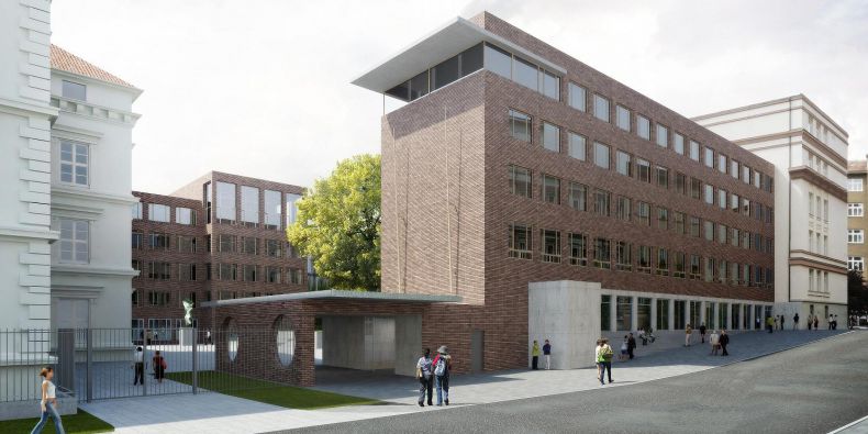 Druhá velká etapa renovací na fakultě bude zahrnovat kompletní přebudování vstupu do areálu z ulice Arna Nováka a celé budovy D.