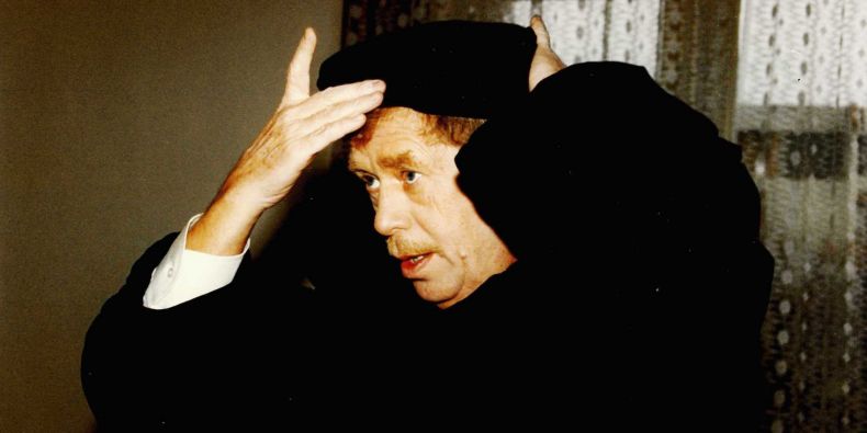 Václav Havel v roce 1995, když se na Právnické fakultě MU připravoval na převzetí čestného doktorátu.