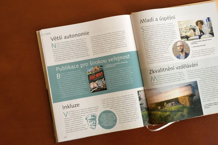 Ukázka z knihy Kalendárium Masarykovy univerzity 1919–2019.