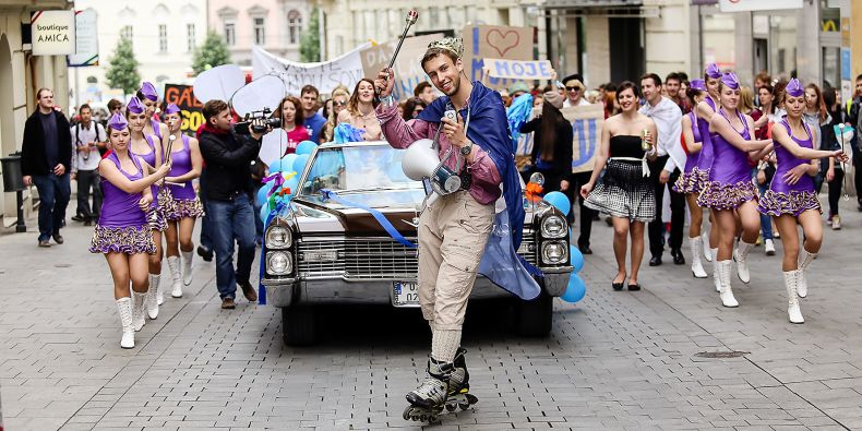 Student clubs are involved in organizing big music festival Majáles, where universities of Brno compete, whose candidate will become the king of Majáles.