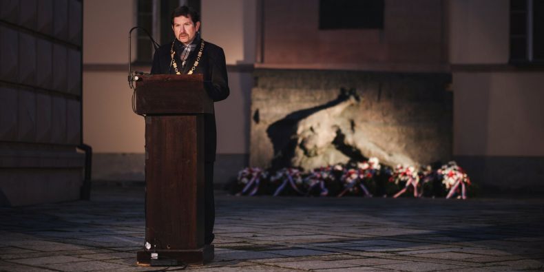 Rektor Martin Bareš v Kounicových kolejích.